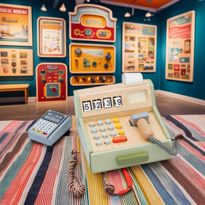 Montessori in legno cartone animato analogico <span class=keywords><strong>registratore</strong></span> di <span class=keywords><strong>cassa</strong></span> figure calcolatrice giochi educativi per bambini giocattoli di apprendimento per bambini ragazzi ragazze - Product Image 2