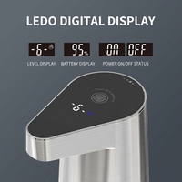 Distributeur de savon automatique sans contact, électrique, à piles, imitation acier inoxydable, à fixation murale, capteur, pour hôtel, salle de bain commerciale