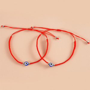2pcs <span class=keywords><strong>Evil</strong></span> Eyes Bracelets pour Femmes Hommes Adolescents Filles Garçons Corde Tressée Réglable Yeux Bleus Couple Bracelet d'Amitié - Product Image 4