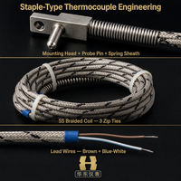 Thermocouple à broches HUADONG disponible avec deux options de câblage : blindage en polyimide et blindage en fibre de verre K/E/J