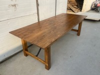 Table de salle à manger rustique en bois massif pliable de 240 cm pour 10 personnes, idéale pour les mariages, les fêtes, les événements hôteliers