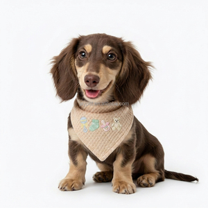 Foulard per Animali Domestici Jaypet in Maglia Waffle Color Albicocca Chiaro, Delicato sulla Pelle, con Ricamo a Bambola Carina e Chiusura a Scatto, per Cuccioli, Teddy, <span class=keywords><strong>Bichon</strong></span>, Taglia Piccola - Product Image 1