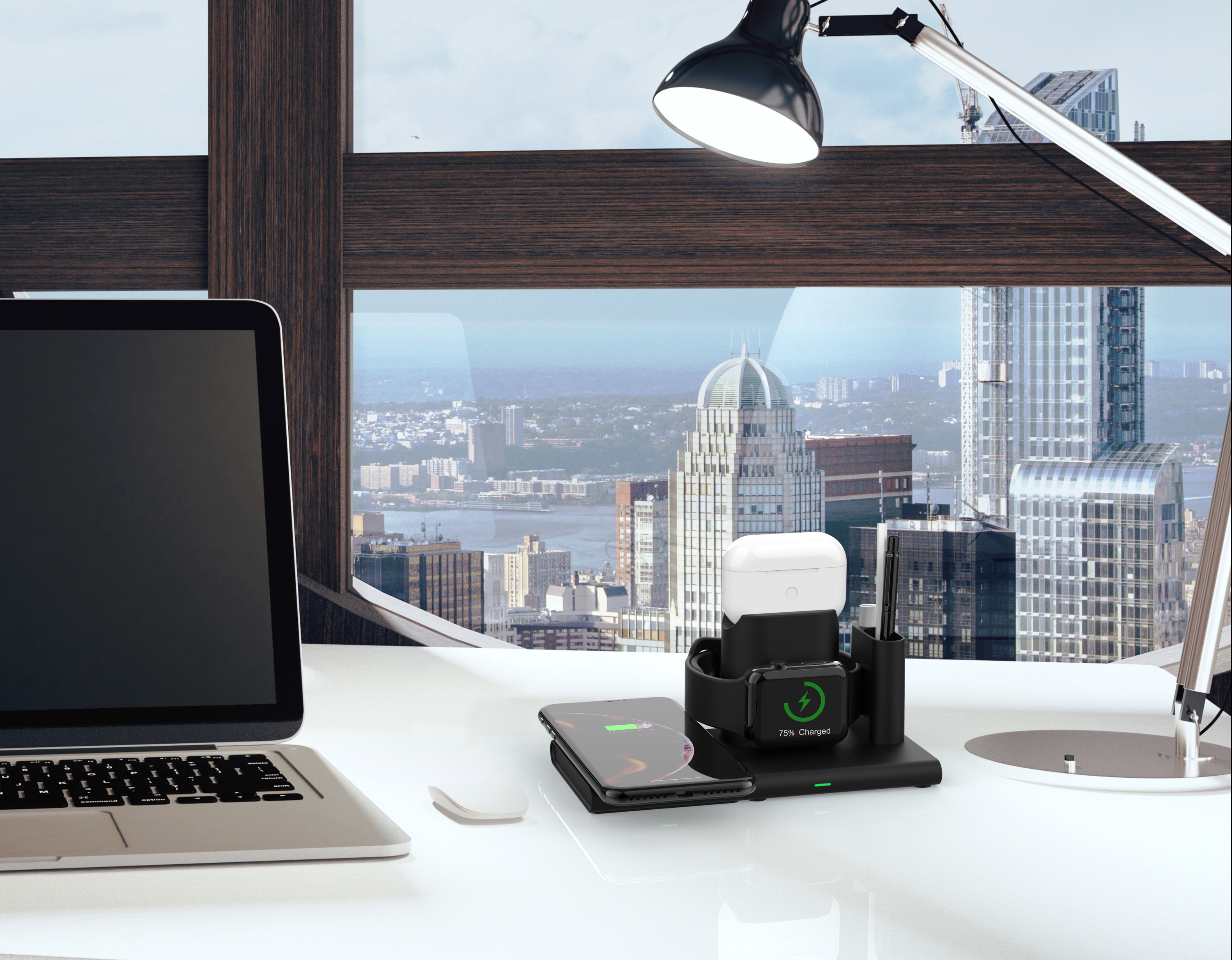 Зарядная станция для Airpods Pro, беспроводное зарядное устройство 4 в 1 для Apple Air