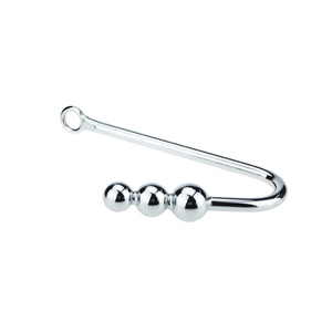 Gancho <span class=keywords><strong>Anal</strong></span> Metálico de Acero Inoxidable con 3 Bolas y Lazo de Restricción, Juguete Sexual - Product Image 3