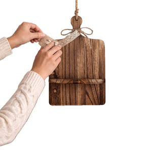Wooden <b>Wall</b> <b>Mounted</b> Storage Rack Rectangle Solid Wood <b>Shelf</b> For Kitchen Decor Vase Holder - Product Image 2
