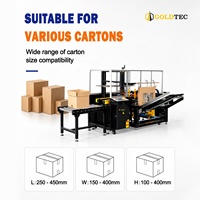 Máquina Formadora de Cajas de Cartón Corrugado Vertical de Alta Velocidad Goldtec, Industrial, de Uso Pesado, 12 CPM, con Control PLC, Automática