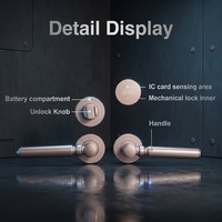 Cerradura Inteligente para Puerta de Hotel con Tarjeta RFID de Aleación de Zinc |   Batería Integrada, Estructura de 5 Pernos |   Compatible con puertas de madera |   CE