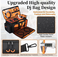 Sac de transport pour câbles DJ BSCI GRS avec fond rembourré amovible et séparateurs, sac de transport pour équipement DJ professionnel, instrument de musique