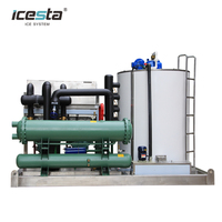 Machine à glace en flocons d'eau de mer ICESTA 25 tonnes, machine à fabriquer de la glace en flocons de sel, composants PLC - À vendre