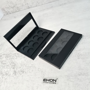 8 Pans Empty Highlight Palette <b>Plastic</b> Makeup Case With Clear Window Built-in <b>Mirror</b> Empty Eye shadow Blush Cosmetic Packaging - Product Image 4