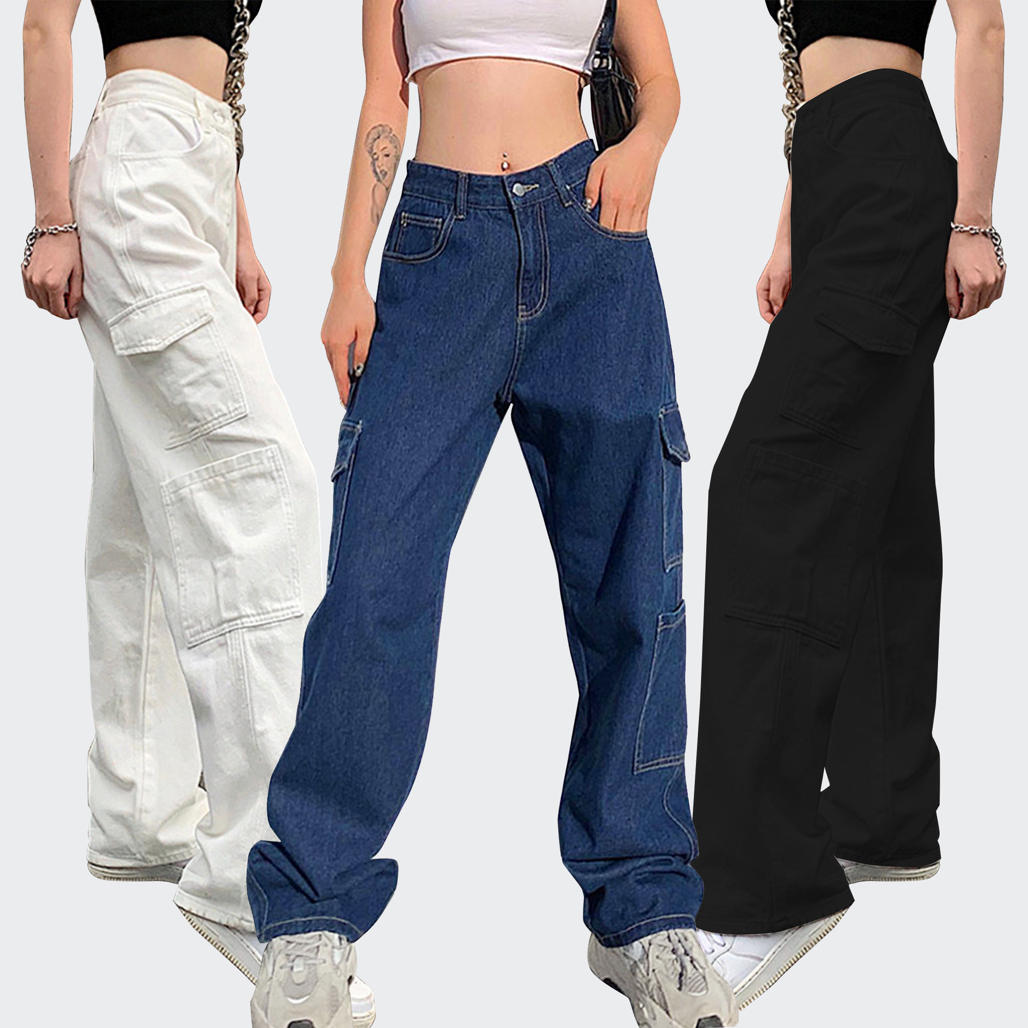 Pantalons pour femmes à la mode Jeans Loose Casual Femmes