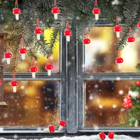 Ornements en feutre Champignon en laine Décoration d'arbre de Noël Noël pour l'automne Décoration de cheminée d'arbre de Noël