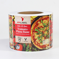 Impression colorée boîte à Pizza autocollant de livraison de nourriture papier auto-adhésif thermique synthétique PP étiquette Pizza étiquette d'emballage alimentaire