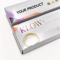 Boîte rigide personnalisée avec logo, dessus et dessous, inserts en plastique, motif gaufré en feuille d'or, emballage d'expédition simple et portable pour stylo