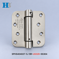 Charnière de porte coupe-feu homologuée UL, charnière à ressort de 4 pouces, charnière à angle arrondi de 5/8, charnière à fermeture automatique en acier inoxydable 304 pour porte d'entrée