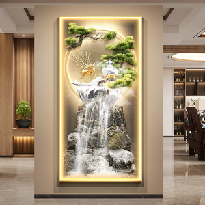 Modern Luxury Elk Welcome LED Glow <strong>Canvas</strong> Print Digital Printed Crystal Oil Painting Waterproof ECO-Friendly Custom <strong>Size</strong> <strong>Wall</strong> - Product Image 1