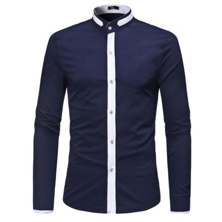 Autumn Men Hipster Banded Dress Shirts New Slim Fit Long Sleeve Stand Collar Casual Contrast Color Shirt for Male| Alibaba.com Autumn Men Hipster Banded Dress Shirts New Slim Fit Long Sleeve Stand Collar Casual Contrast Color Shirt for Male| Alibaba.com