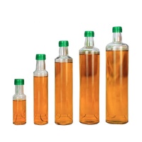 En vrac 100ml 250ml 500ml 750ml 1L rond transparent emballage Marasca bouteille d'huile de cuisson avec couvercle bouteille en verre vide pour huile d'olive