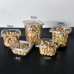 Bán buôn vuông giả mạo bằng chứng dùng một lần 8oz 12oz 16oz 24oz 32oz hạt bao bì hộp nhựa với nắp - Product Image 1
