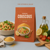 Sacs à couscous personnalisés imprimés, sachets refermables de qualité alimentaire pour l'emballage des grains de couscous, pour la cuisine et les salades, vente en gros