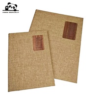 Carte de mariage personnalisée de luxe, dossier en cuir PU gaufré et tissu de lin, format A5 A4, pour menus de restaurant