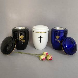 Urnas de Metal de aluminio decoradas con <span class=keywords><strong>Cruz</strong></span>, urna <span class=keywords><strong>funeraria</strong></span> para almacenamiento de cenizas, cremación de cenizas humanas - Product Image 5
