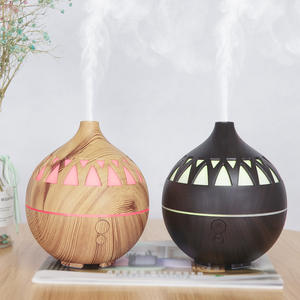 เครื่องกระจายกลิ่นอโรม่าลายไม้ 180 มล. เครื่องเพิ่มความชื้นแบบ USB พร้อมไฟ LED สำหรับใช้ในบ้านและสำนักงาน - Product Image 3