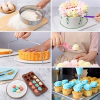 655 pièces Kit de décoration de gâteau pour débutants comprenant un moule à gâteau antiadhésif et des tasses à muffins en acier inoxydable fournitures de cuisson