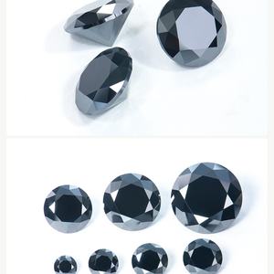 Moissanita Suelta de Corte Redondo en Color Negro Original - Product Image 4