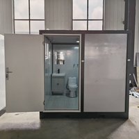 Douche extérieure industrielle portable avec toilettes, structure en acier, salle de bain mobile modulaire