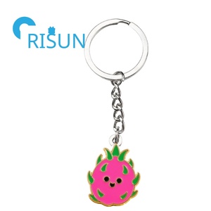 Fábrica barata lindo <span class=keywords><strong>Cactus</strong></span> frutas llavero Llavero Dragonfruit colgante llavero Metal personalizado dragón fruta <span class=keywords><strong>Pitaya</strong></span> esmalte llavero - Product Image 5