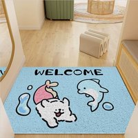 Nouveau tapis de sol antidérapant personnalisé, paillasson, tapis de sol en soie à motif de dessin animé, tapis d'intérieur en PVC à boucles