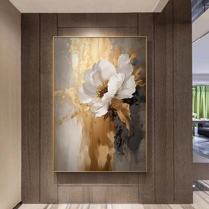Décoration d'intérieur, <span class=keywords><strong>couteau</strong></span> moderne, art mural abstrait 3D, fleurs blanches, <span class=keywords><strong>peinture</strong></span> <span class=keywords><strong>acrylique</strong></span> texturée, peintures murales - Product Image 4