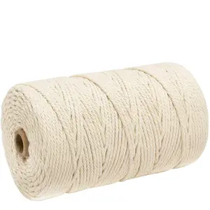 Cuerda de macramé trenzada de un solo hilo, 3Mm, 4Mm, 5Mm, colorida, de algodón, extensión de punto a granel, venta al por mayor de fábrica