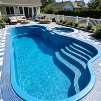 Piscine préfabriquée en FRP de luxe - Taille personnalisée, durable et écologique, installation facile, forme rectangulaire pour usage domestique et commercial