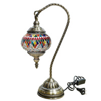 Nouvelle lampe turque à LED pour lampe de table AC moderne, lampe de banquier ronde vintage en verre vert 80 cm, lampe en verre APCITL, lampe en verre mosaïque