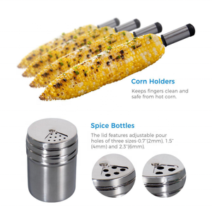 Ensemble d'outils de barbecue en acier inoxydable 26 pièces avec étui de rangement à clipser Utilisation en extérieur - Product Image 3