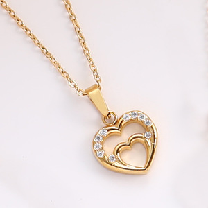 <span class=keywords><strong>Collier</strong></span> pendentif cœur plaqué or 18 carats, <span class=keywords><strong>collier</strong></span> superposé en acier inoxydable avec CZ <span class=keywords><strong>pour</strong></span> femmes, bijoux tendance, cadeau <span class=keywords><strong>pour</strong></span> la Saint-Valentin - Product Image 4