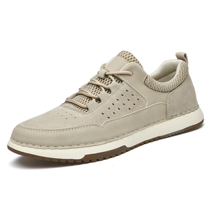Chaussures de marche décontractées en cuir de qualité pour hommes, chaussures de skate confortables pour l'extérieur - Product Image 5