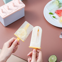 Ensemble de sucettes glacées en plastique DIY pour enfants, animaux personnalisés, dessert d'été, 4 pièces, outils de cuisine, gadgets, moule à crème glacée en silicone
