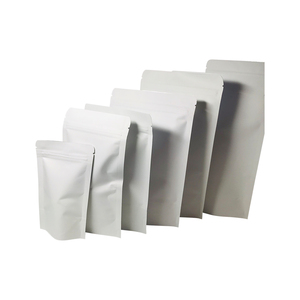 Bolsa blanca Biodegradable con estampado personalizado, bolsas de papel Kraft forradas para <span class=keywords><strong>café</strong></span>, con cremallera, bolsas de embalaje de alimentos - Product Image 5