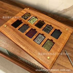 Expositor de Encendedores de Madera, Soporte de Madera Maciza con Tapa de Acrílico, Organizador de Escritorio, Estuche de Colección - Product Image 3