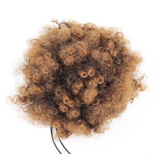 Claquettes à bras magique synthétique bouclées, extension capillaire <span class=keywords><strong>avec</strong></span> <span class=keywords><strong>chignon</strong></span>, pièce afro, vente en gros d'usine - Product Image 3
