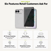Protecteur d'écran en verre trempé personnalisé pour iPhone Duo avec applicateur automatique de verre et protection de confidentialité en diamant