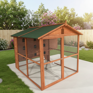 SDB008 Grande volière en bois sur pied pour perroquets et pigeons, nidification, mobilier pour animaux de compagnie, toit en asphalte imperméable - Product Image 1