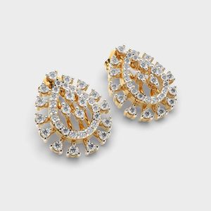 Boucles d'oreilles pendantes en moissanite pour femmes et hommes, plaquées or, pour anniversaire et mariage - Product Image 2