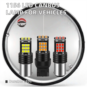 หลอดไฟ LED Canbus รุ่น 1156 BA15S W21W 3030 24SMD สีเหลือง สำหรับไฟถอย ไฟเลี้ยว และไฟเบรก 12-24V สำหรับยานพาหนะ - Product Image 2