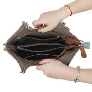 Sac à main AndoBag en cuir véritable à carreaux avec surpiqûres colorées, sacoche élégante à poignée supérieure, sac bandoulière pour femme 1819 - Product Image 5