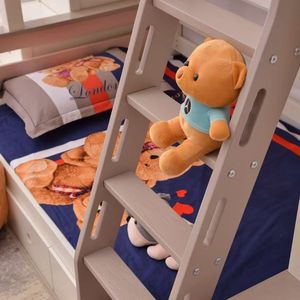 Lits superposés modernes français avec maison dans les arbres et toboggan, lit surélevé pour chambre parent-enfant - Product Image 5