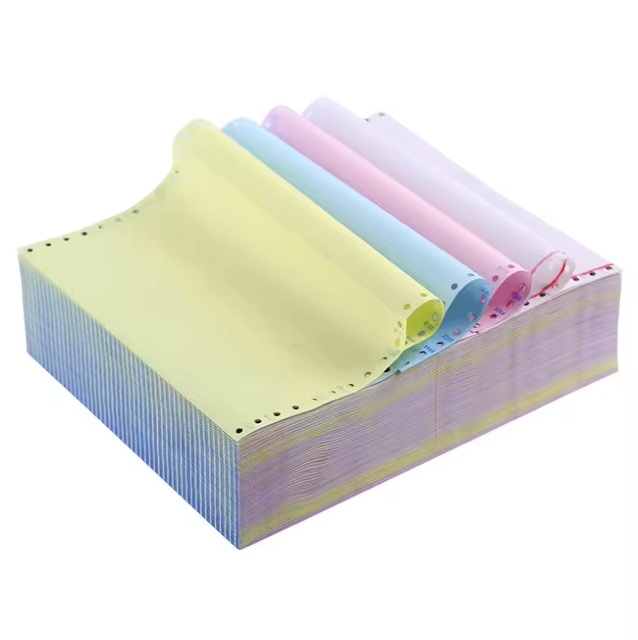 Wholesale A4 NCR Carbonless Paper 1-6 Ply 1-3 Parts Continuous Rolls for Hospital Billing Restaurant Orders Dot Matrix Printers